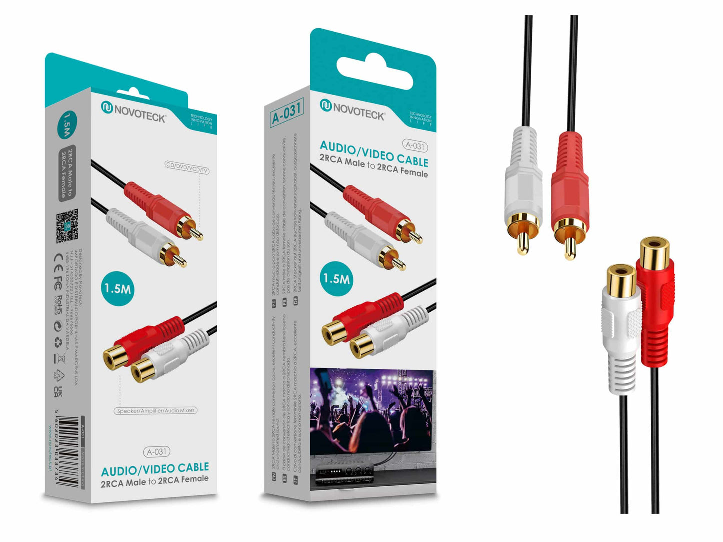 Cabo 1.50M Rca 2 Fema To Rca 2 Macho NOVOTECK A-031