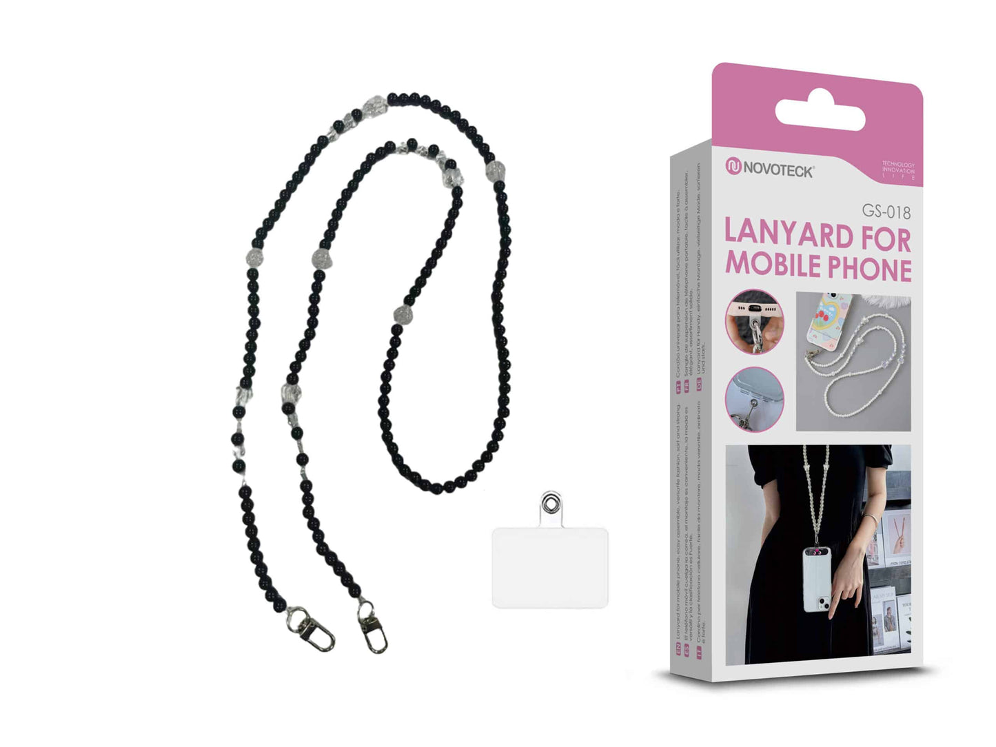 Cordão Fashion Universal para Telemóvel GS-018 NEGRO