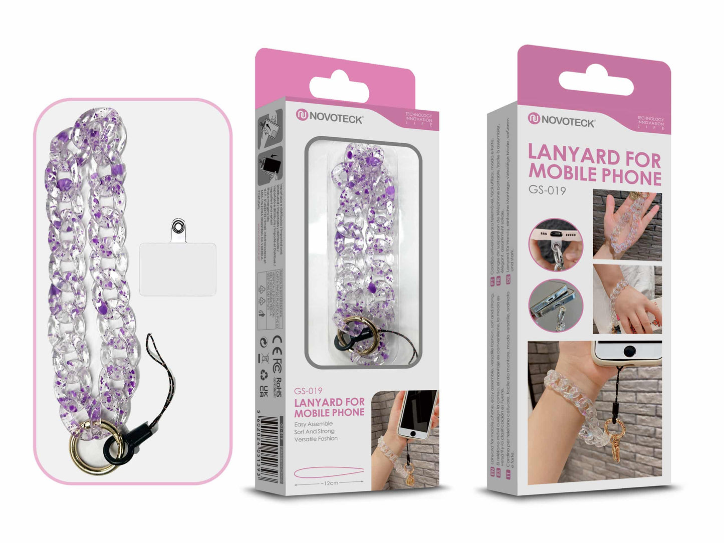 Cordão Fashion Universal para Telemóvel GS-019 ROXO