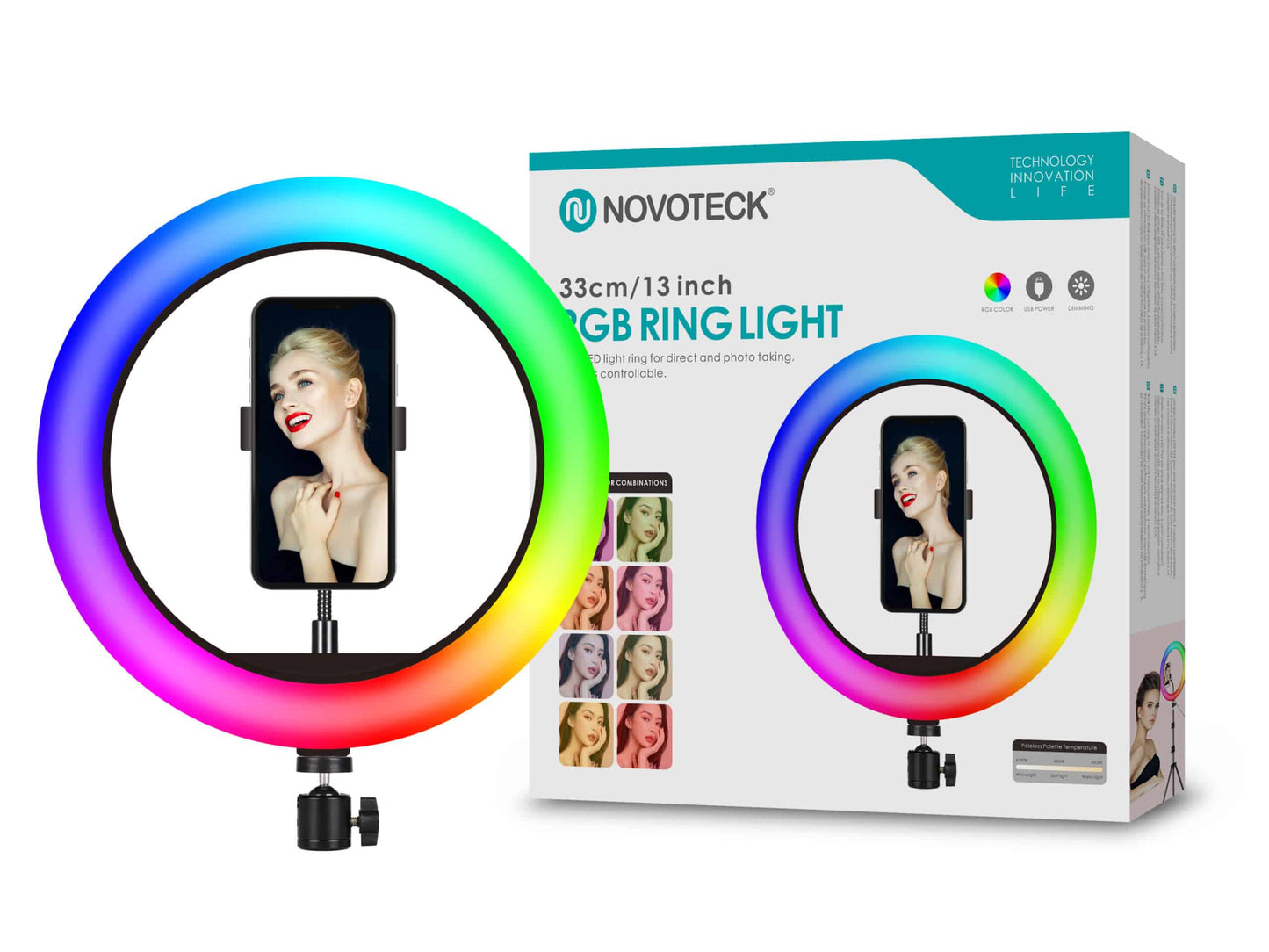 RL-05 Ring light RGB Novoteck 33cm sem tripé