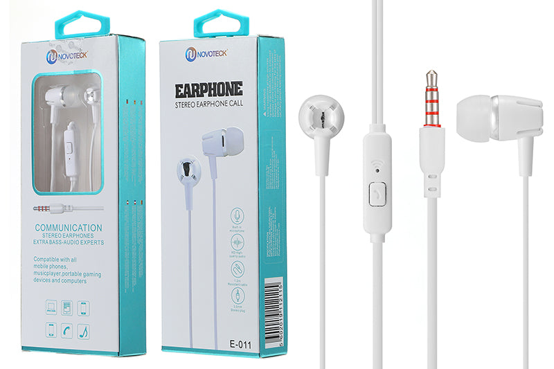 E-011 Auriculares Com Micro 1.20M Prateado