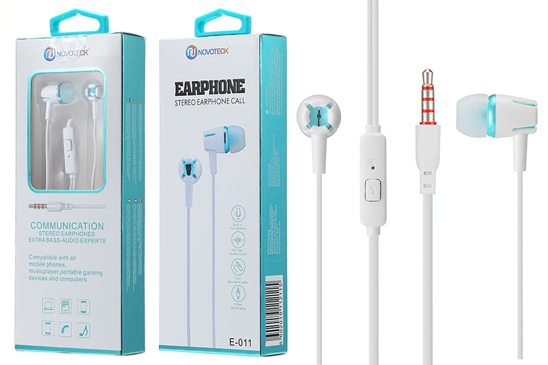 E-011 Auriculares Com Micro 1.20M Azul