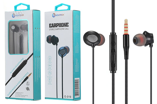 E-019 Auriculares Com Micro Preto