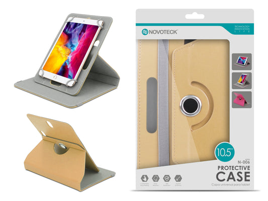 Capa Protetora Universal Dourado para Tablet de 10.5'' - N-006- Confortável, Resistente a Quedas e com Suporte Ajustável