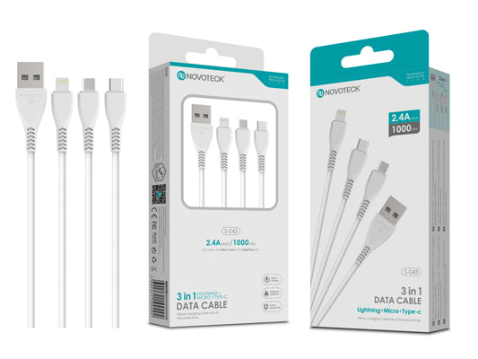 Cabo Usb 3In1 2.4A 1M S-043