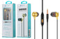 E-018 Auriculares Metal Com Micro Dourado