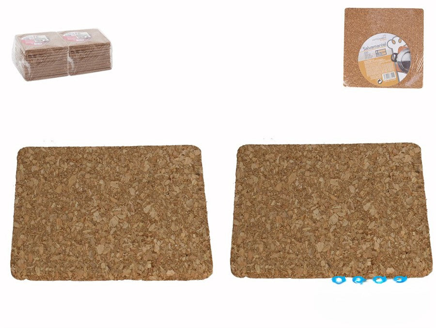 Base de cortiça quadrada para as panelas (2pcs)