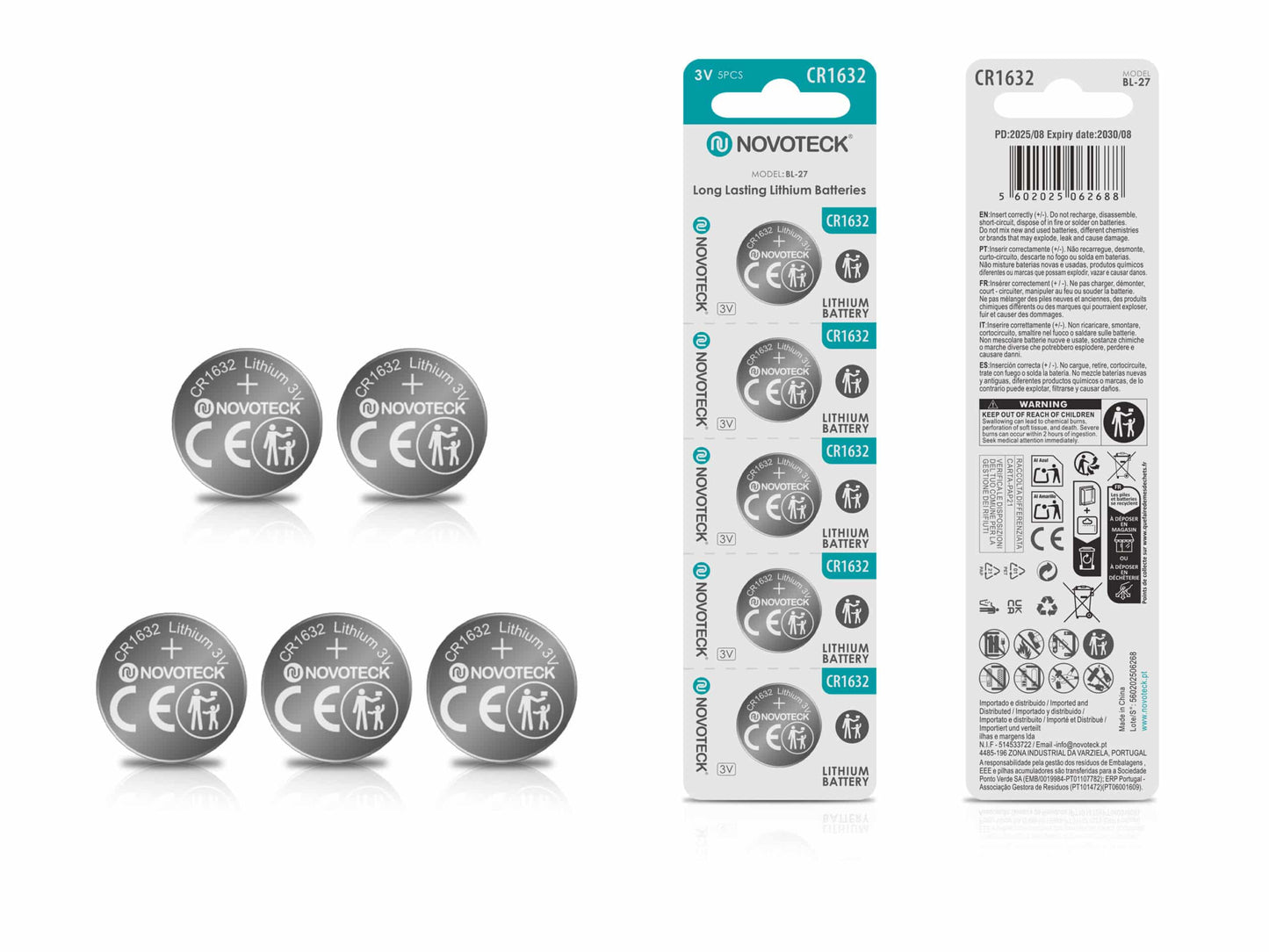 Bateria de Lítio CR1632 3V – Pack com 5 Unidades BL-27