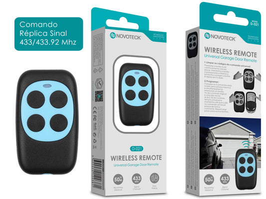 Comando Réplica Sinal 433-433.92MHZ Azul D-021 Comando Garagem