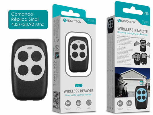 Comando Réplica Sinal 433-433.92MHZ Cinzento D-021 Comando Garagem