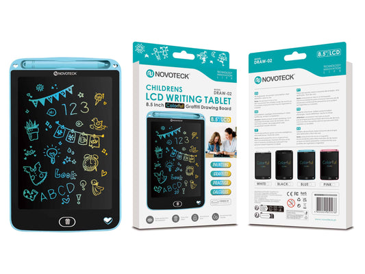 Tablet de Escrita LCD Colorido para Crianças - 8,5'' Polegadas, DRAW-02 Azul