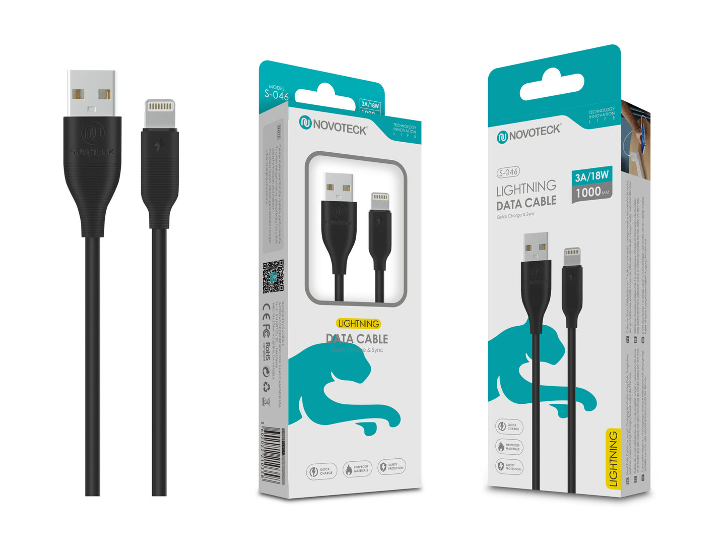 Cabo Lightning Negro 3A 1M 18W S-046