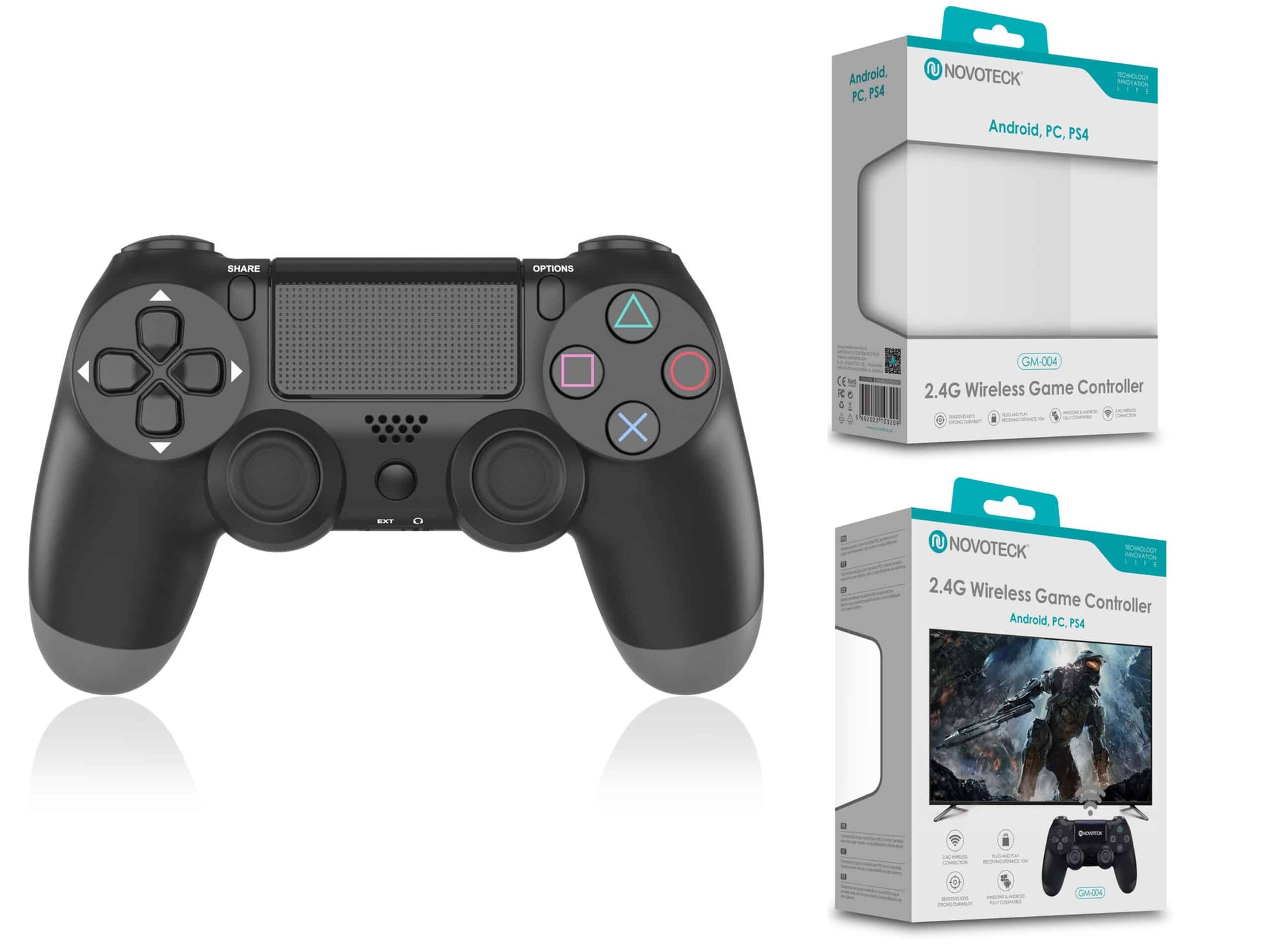 Comando Jogo PS4-PC-Android Negro Sem Fio 2.4G GM-004