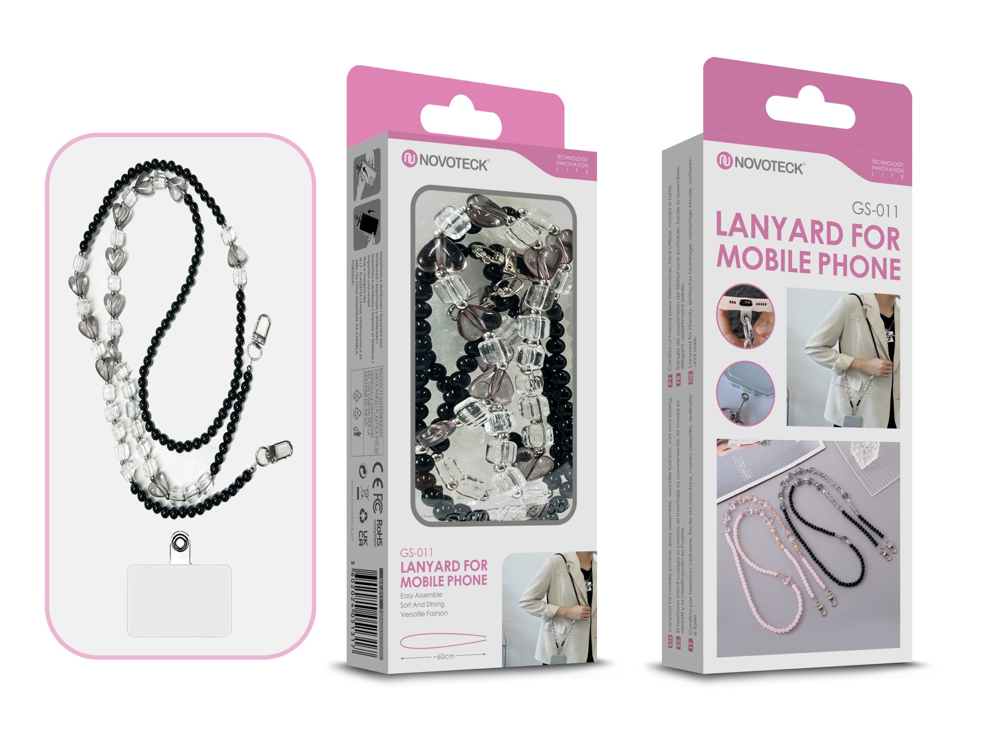 Cordão Fashion Universal para Telemóvel GS-011 NEGRO