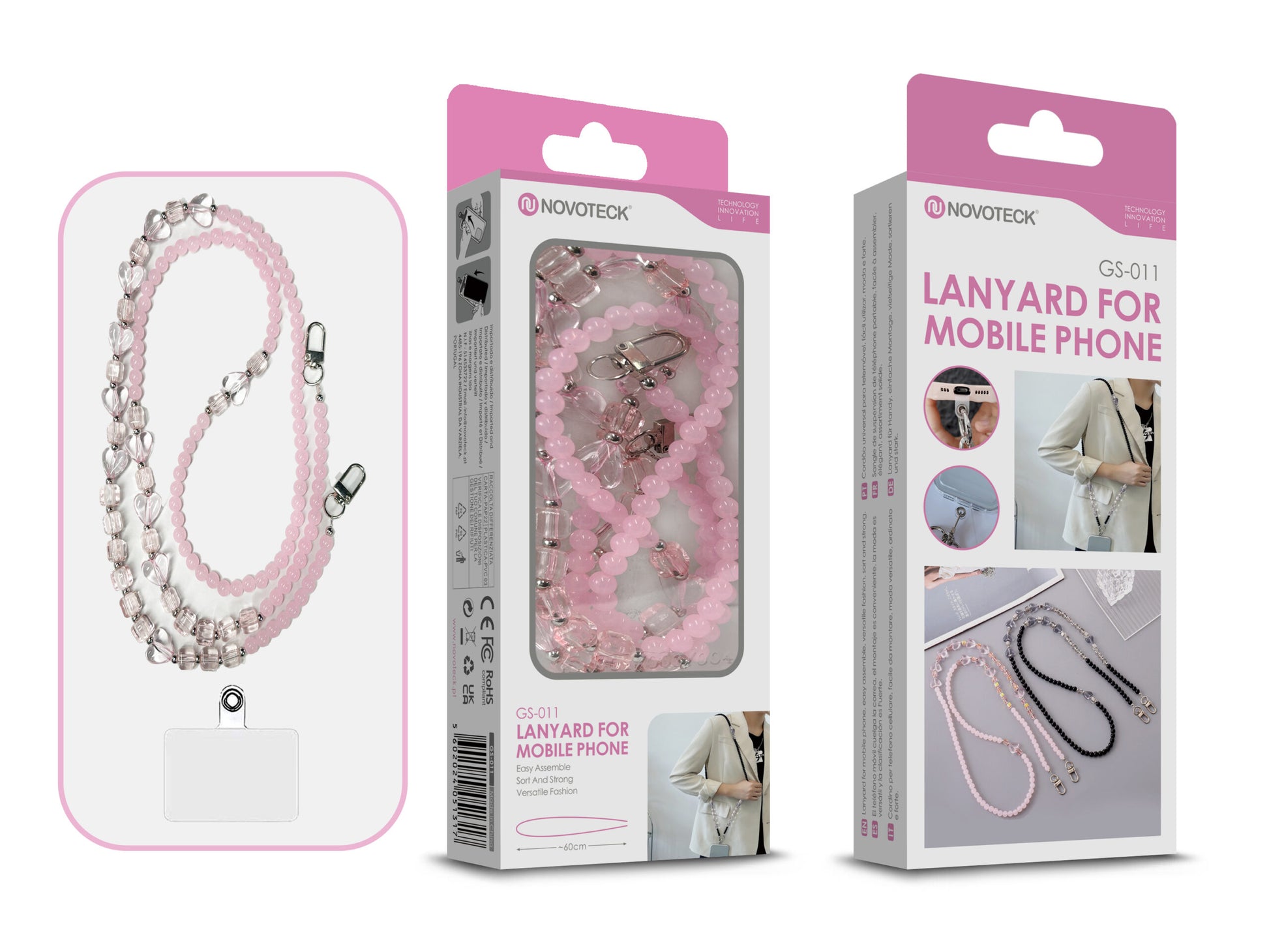 Cordão Fashion Universal para Telemóvel GS-011 ROSA