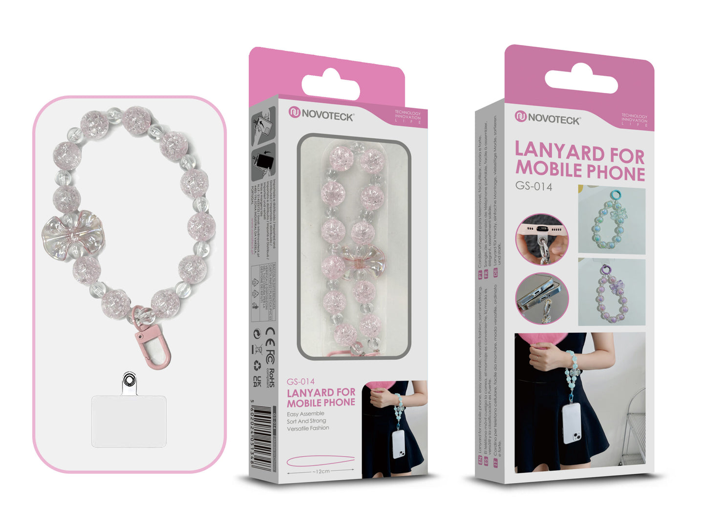 Cordão Fashion Universal para Telemóvel GS-014 ROSA