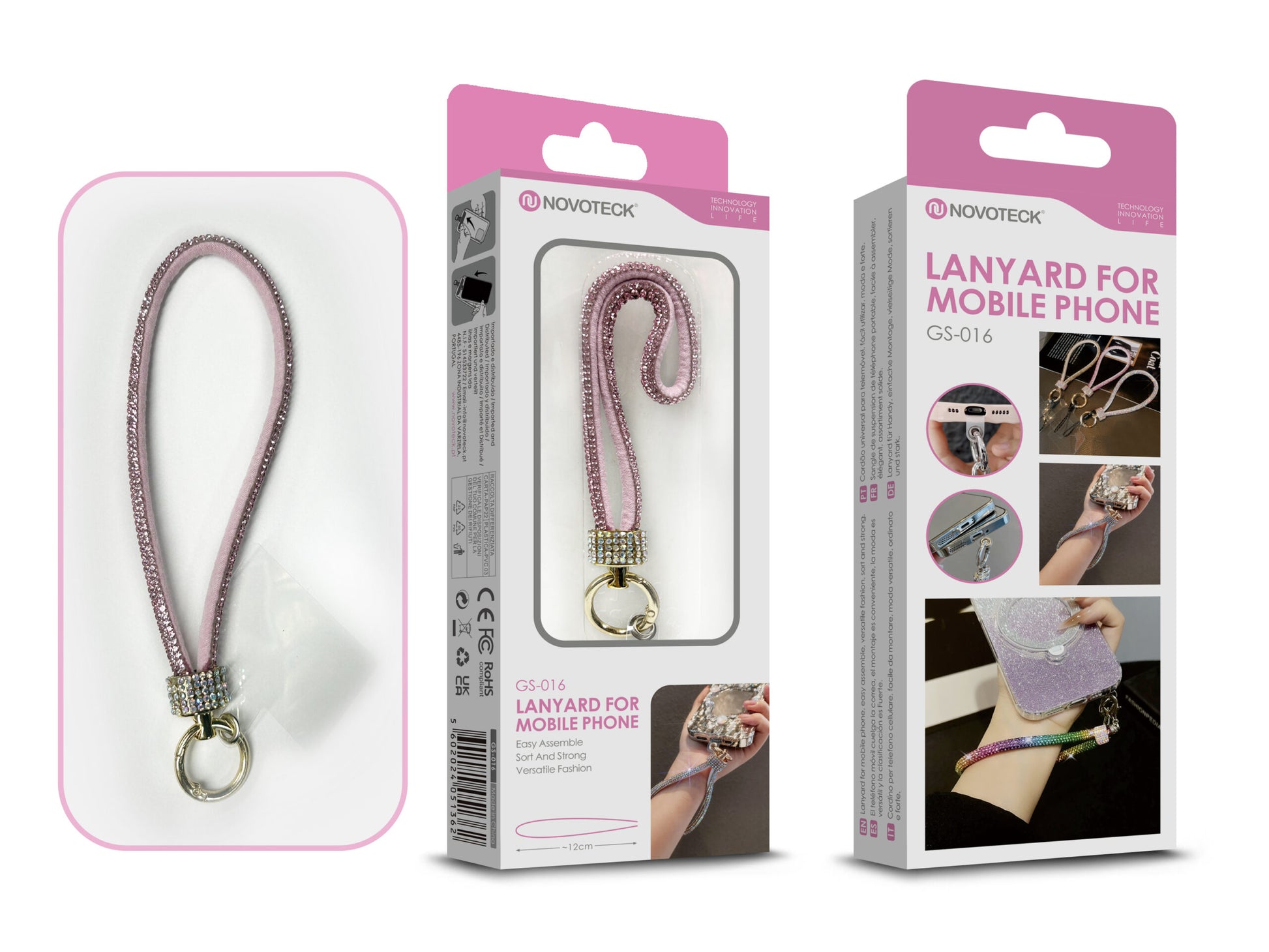 Cordão Fashion Universal para Telemóvel GS-016 ROSA