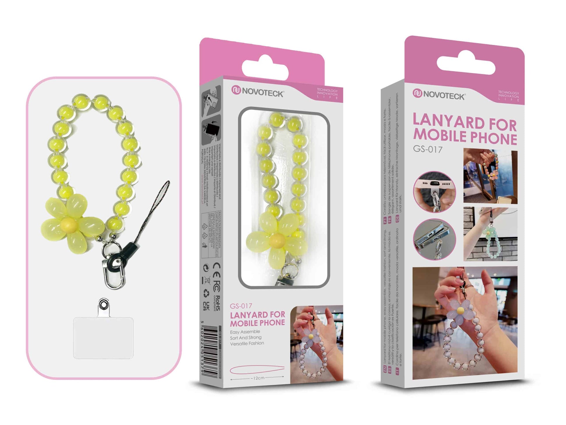 Cordão Fashion Universal para Telemóvel GS-017 AMARELO
