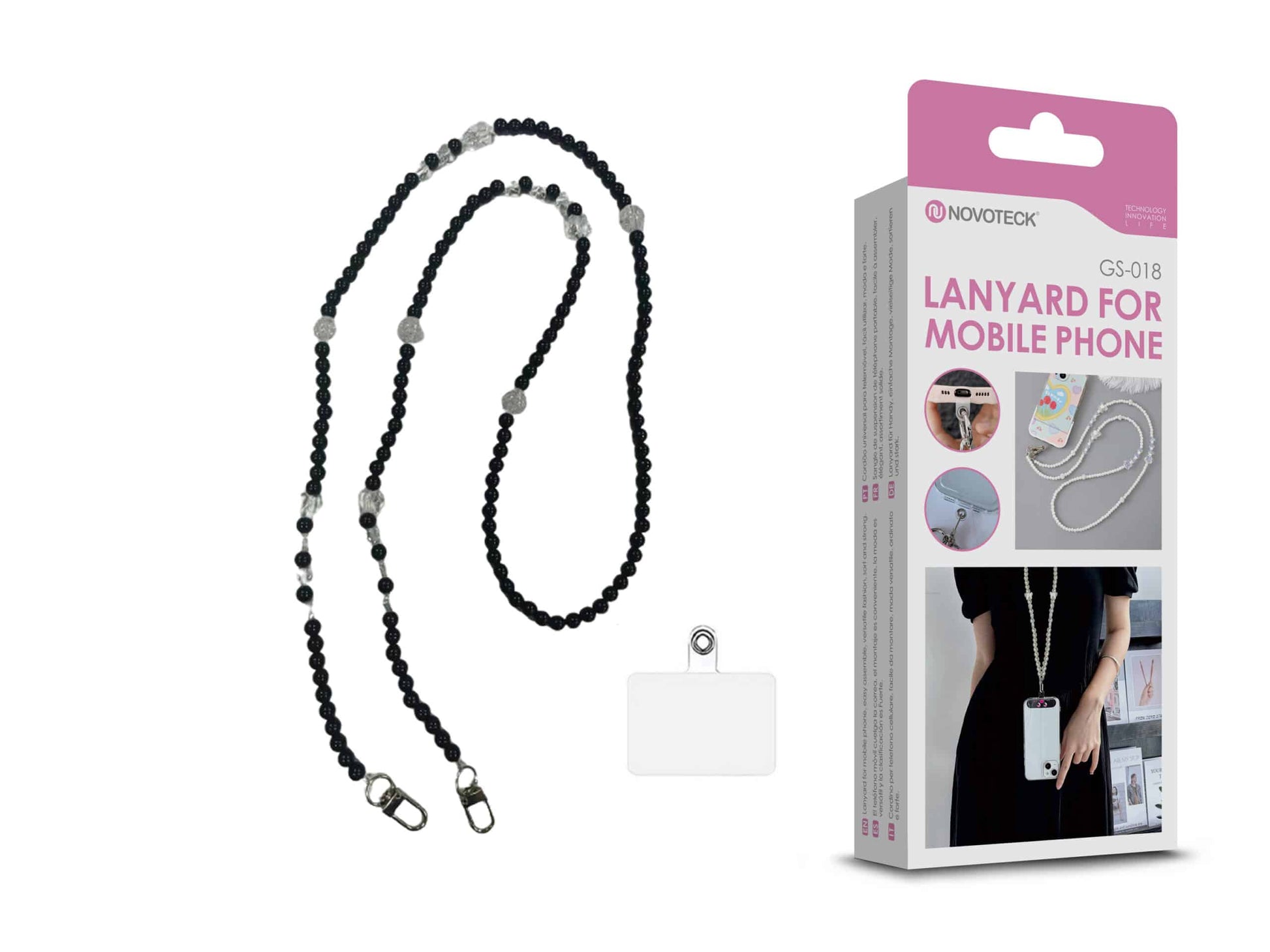 Cordão Fashion Universal para Telemóvel GS-018 NEGRO