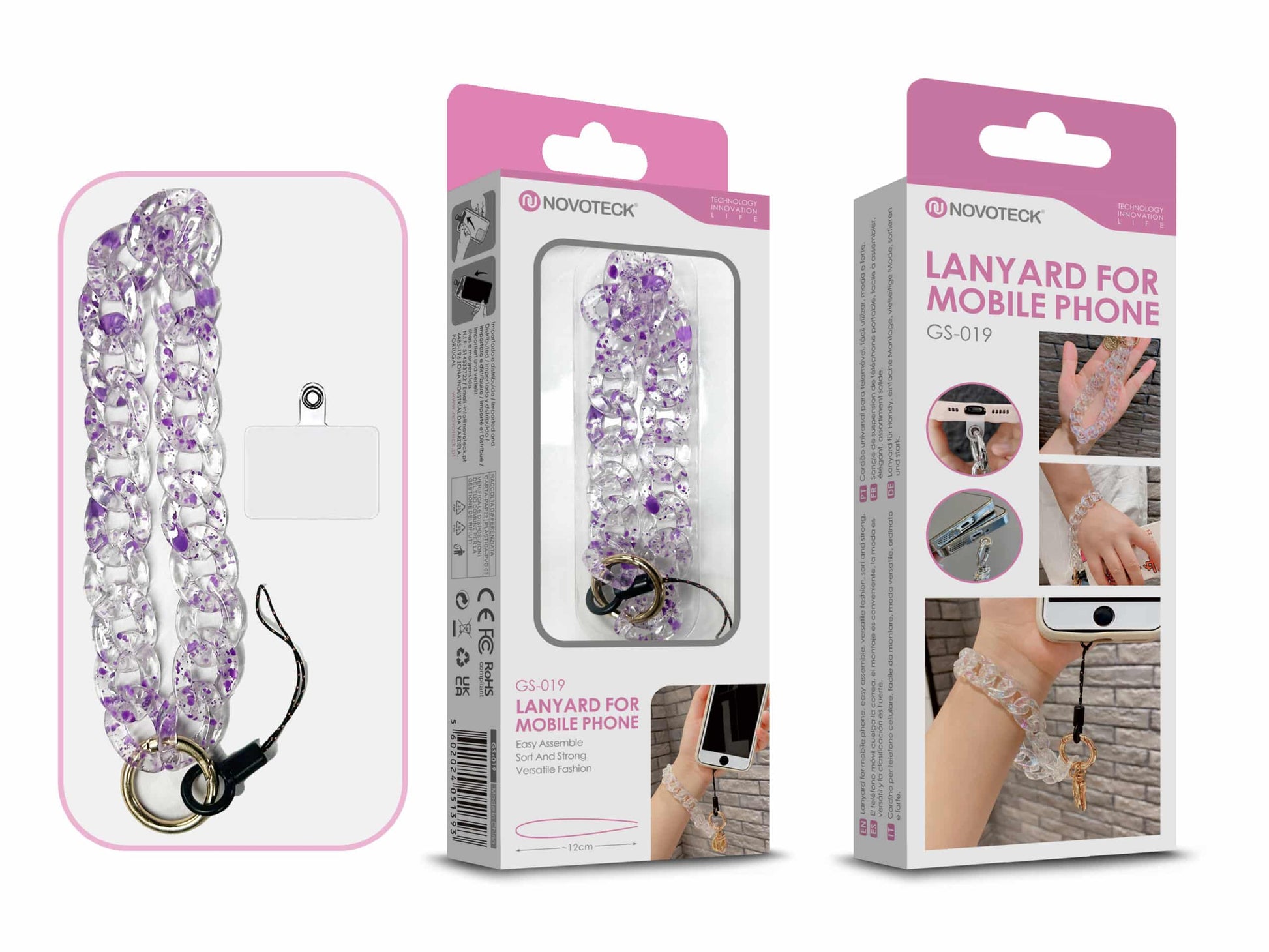 Cordão Fashion Universal para Telemóvel GS-019 ROXO