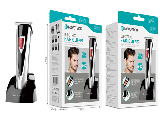 Máquina de Cortar Cabelo HS-007 - Recarregável, Lâminas de Aço Inoxidável