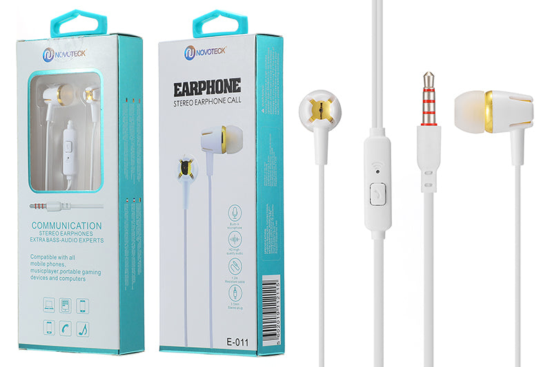 E-011 Auriculares Com Micro 1.20M Dourado