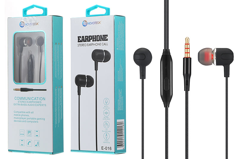 E-016 Auriculares Com Micro Negro