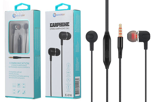 E-016 Auriculares Com Micro Negro