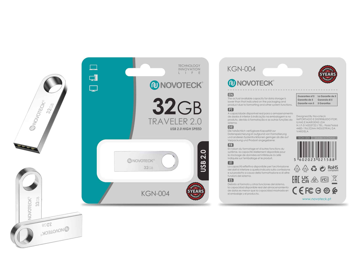 Pen Drive Novoteck 32GB USB 2.0 Traveler – KGN-004