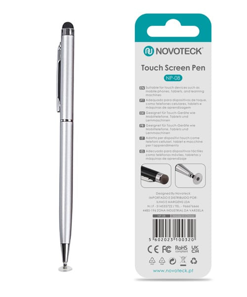 Caneta Touch Screen Novoteck NP-08 Prateado