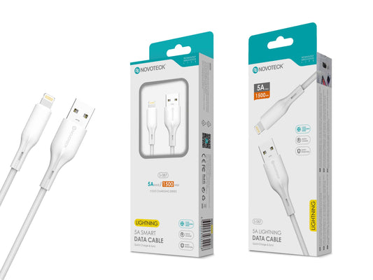Cabo de Dados Lightning Branco 1.50M,5A, S-087