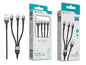 Cabo de Carregamento 3 em 1 NOVOTECK S-106 - USB para Lightning/Type-C/Micro-USB, 3.4A, 100cm