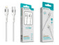 Cabo de Dados Trançado Nylon 3.1A Carregamento Rápido Branco USB-C to Lightinig 1.0M