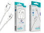 Cabo Type-C NOVOTECK S-115 - Nylon Trançado, 3.1A, 200cm,Branco
