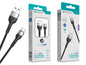 Cabo de Dados Trançado Nylon 3.1A Carregamento Rápido Negro Type-C USB 2.0M