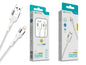 Cabo de Dados Trançado Nylon 3.1A Carregamento Rápido Branco Lightning USB 2.0M