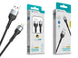 Cabo de Dados Trançado Nylon 3.1A Carregamento Rápido Negro Lightning USB 2.0M