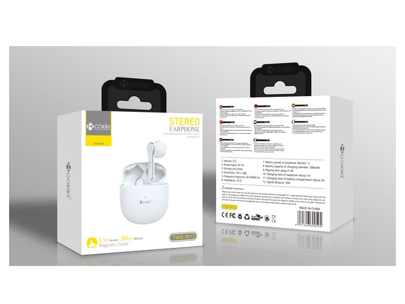 TWS-W12 Auriculares Branco Bluetooth Airpods
