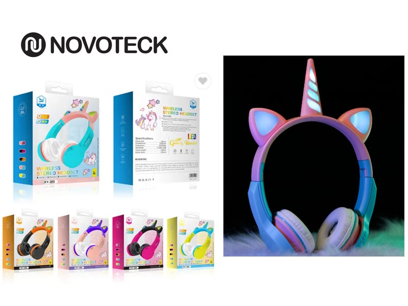 XY-212 AURICULARES BLUETOOTH FORMATO UNICORNIO RGB