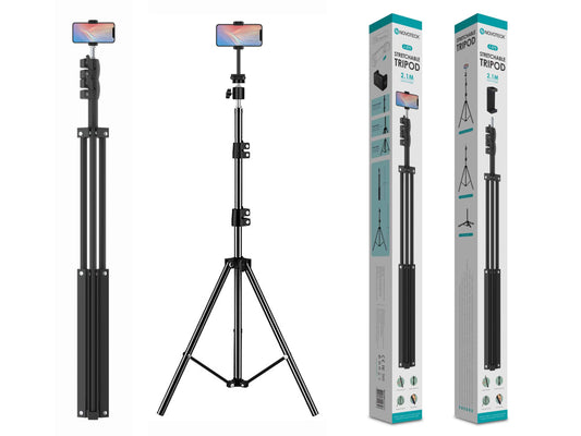 Tripé Extensível Novoteck Z-075– Ajustável até 2,1m, Universal, Portátil e Estável