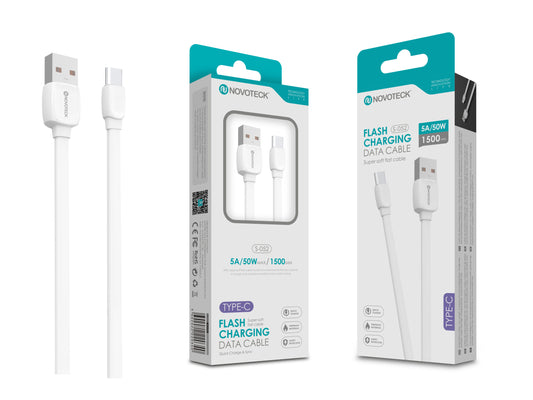 Cabo Type-C 5A 50W 1.50M S-052 Super Macio e Durável