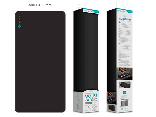 Tapete de Rato Grande T-005 Preto 800x400mm, Superfície Premium, Antiderrapante