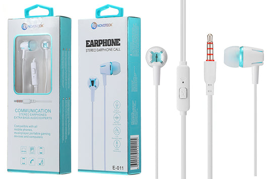 E-011 Auriculares Com Micro 1.20M Azul